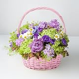 Wickerfield Wicker Wedding Basket Pink Yellow Blue Grey High Handle 31x29x22 cm view 5