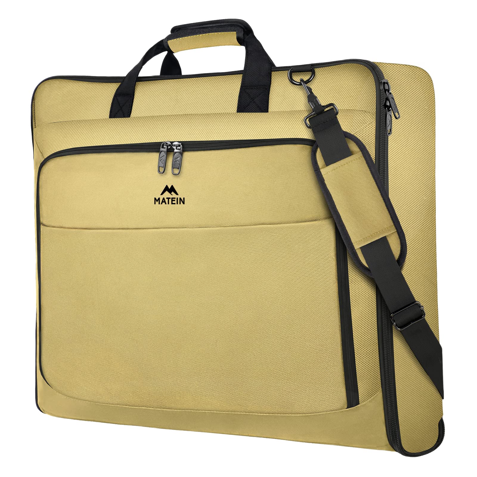 Photo 1 of MATEIN Travel Garment Bag for Hanging Clothes, Large Suit Travel Bag with Pockets & Shoulder Strap for Business Trip, Professional Wrinkle Resistant Foldable Suit Storage Carrier Luggage, Khaki