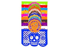 Super Value Depot Dia de Muertos / Day of the Dead, 30 Frontales and 10 Small Round Placemats, Altar de Ofrendas Decoration, Tissue Mexican Papel Picado.