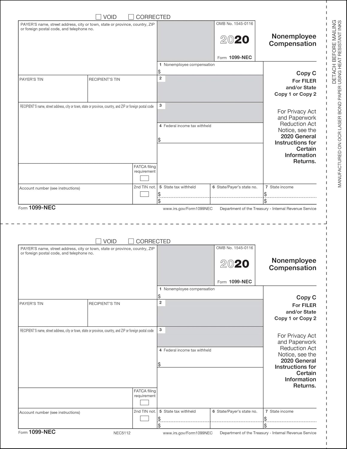 Office Supplies 1099 Nec Forms 1099 Nec Laser Forms Irs Approved Designed For Quickbooks And Accounting Software Forms Total 103 50 Envelopes Self Seal 4 Part Tax Forms Kit 50 Vendor Kit 3 Office Products