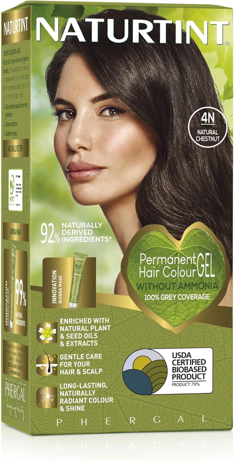 Naturtint 4N Natural Chestnut Permanent Hair Colour Gel 60ml Kit