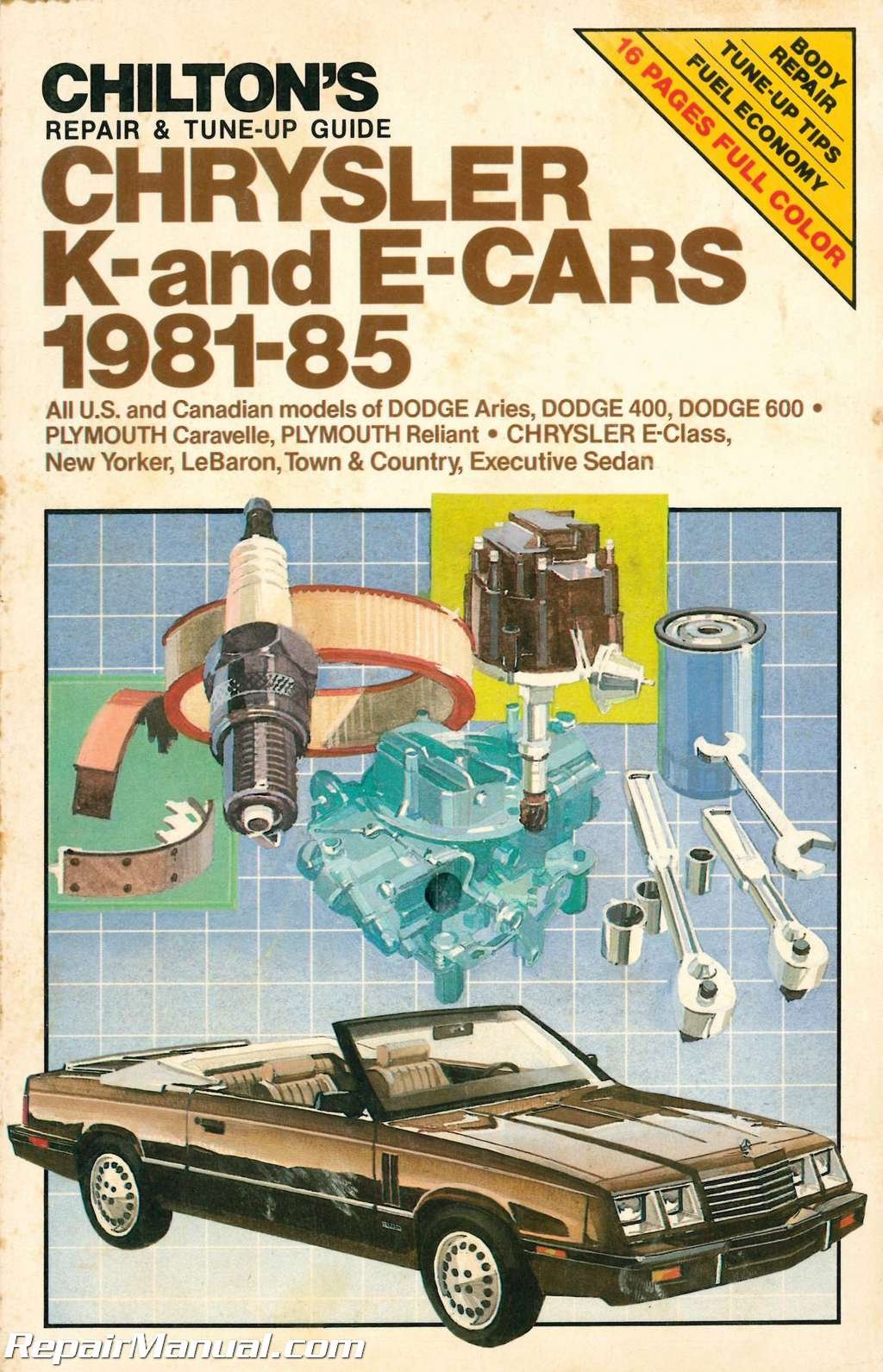 UCH7163 Used Chilton 1981-1985 Chrysler K and E Cars Repair Manual  Paperback – 2004