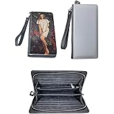 Youkang Sublimation Wallet Women's Zipper Card Holder Storage Bag Women's Travel Clutch Wristband DIY Craft (Grey)