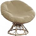 HOMBYS Cover for Papasan Cushion, Soft Slipcover Only (Without Cushion), Removable and Machine Washable Chair Covers with Elastic Closure (Fits 48-50 inch, Light Khaki)