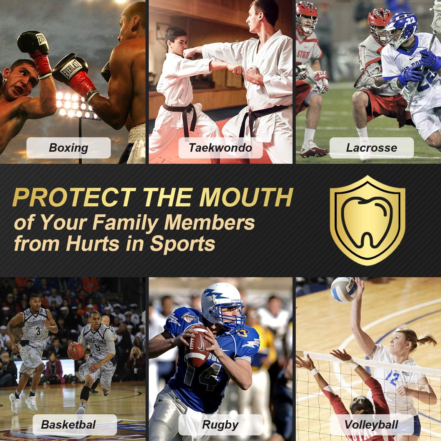 6 Packs Sports Mouth Guard for Kids, Athletic Mouthguard Assorted Colors for Boxing Football Hockey Karate Rugby Basketball : Sports & Outdoors
