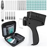 Clothing Label Gun with Box,Standard Retail Price Tag Labeling Gun Kit,Having 6 Needles, 2000 Micro Fasteners, Scissors and Soft Cover,Suitable for Store,Warehouse,Consignment,Yard Sale,etc.(Black)