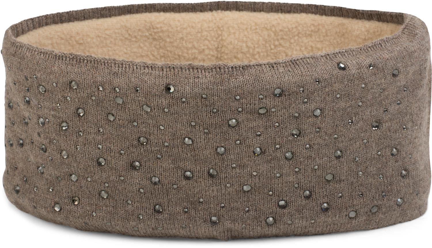 styleBREAKER Women's Headband with Rhinestones and Soft Fleece Lining, Fine Knit Hairband, Warm Headband 04026003, Colour:Brown โ image 1