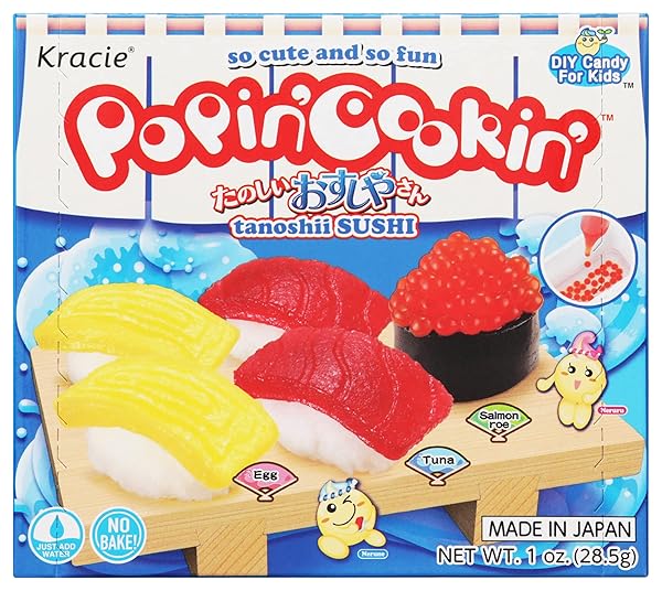 KRACIE POPIN’ COOKIN’ DIY CANDY SUSHI KIT, NO BAKE, 1 OUNCES (PACK OF 1)