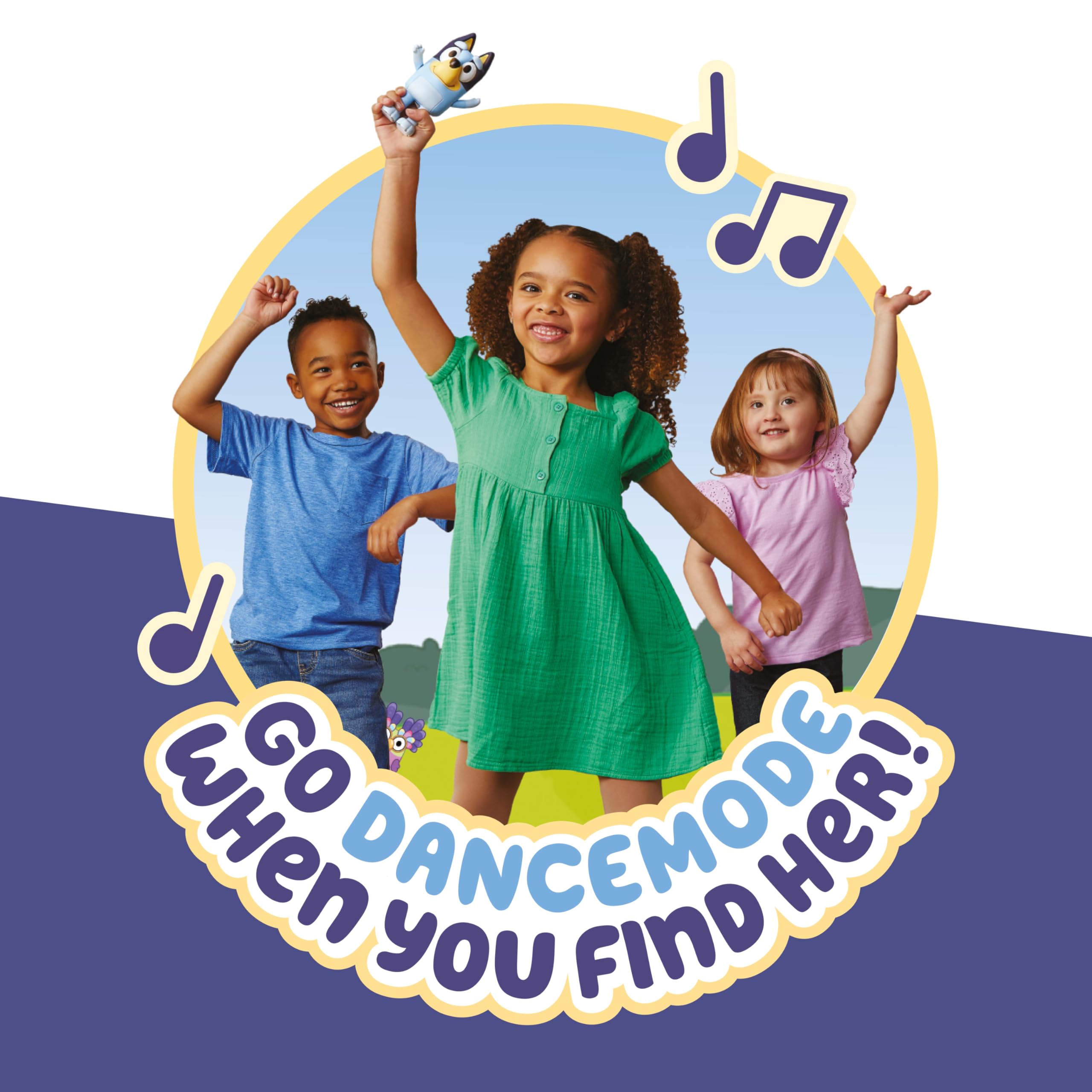 Bluey Game Hide and Seek Electronic Figure, Articulated, Musical Kids Figurines with Dance Mode, Interactive Play Toddler Figurine Toys for Ages 3+