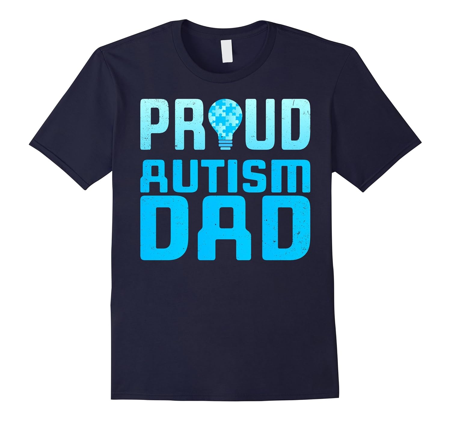 Mens Proud Autism Dad - Light bulb Puzzle Autism Awareness Shirt-Rose