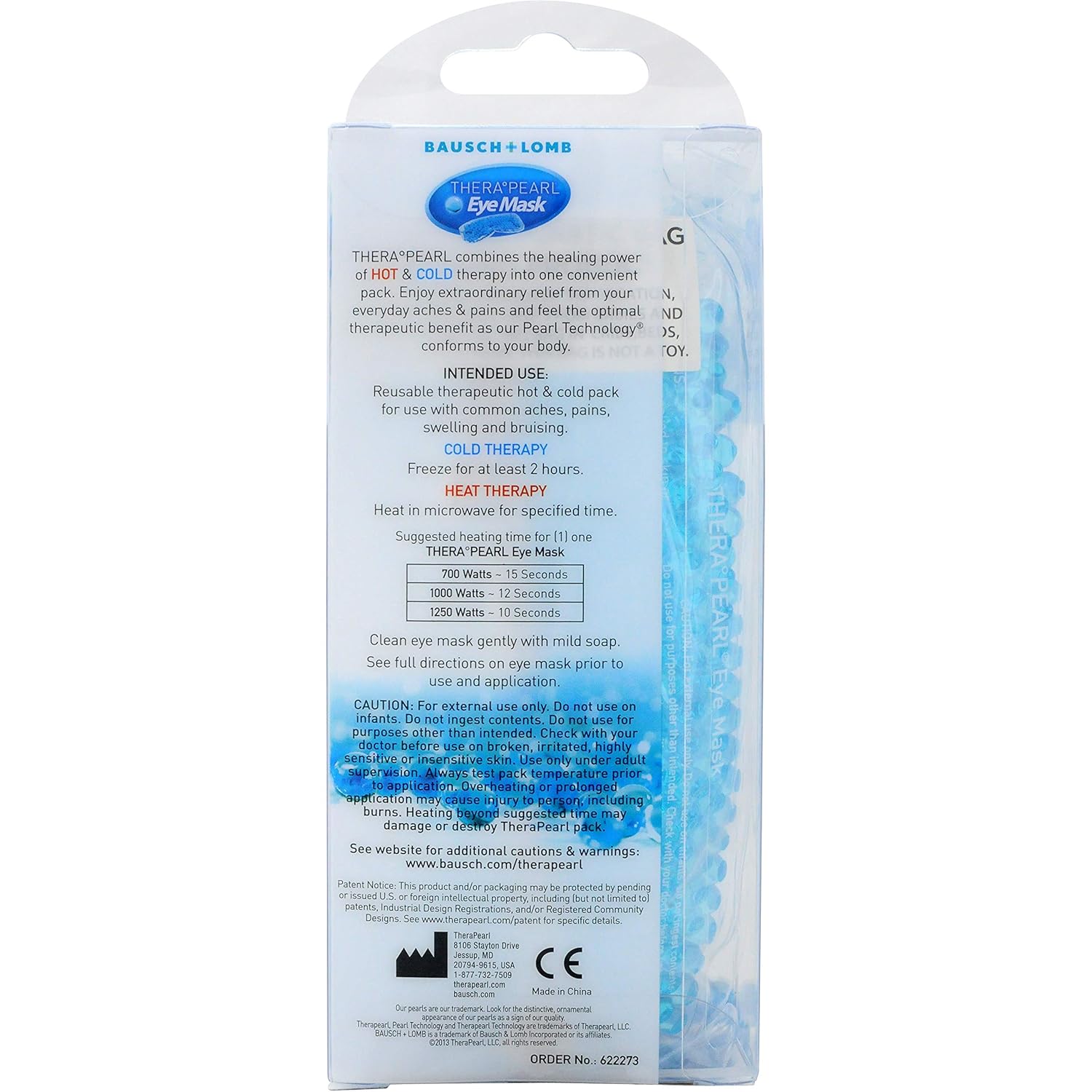 TheraPearl Eye Mask, Eye-ssential Mask with Flexible Gel Beads for Hot Cold Therapy, Best Spa Eye Wrap for Puffy Eyes, Non Toxic Compress for Swollen Eyes, Relaxation, Hot Cold Ice Pack: Industrial & Scientific