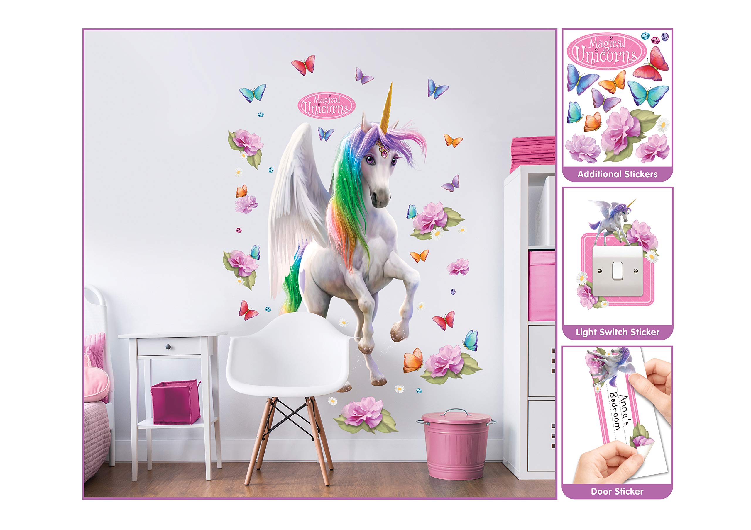 Walltastic Magical Unicorn Large Character Wall Sticker Set