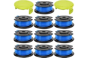 KAKO Replacement Spool for Greenworks Weed Eater String, 0.065"-16ft Line for Greenworks Weed Wacker String, Auto-Feed Spool Single Line Cordless Trimmers (10 Spool+2 Cap)