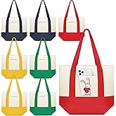 Amylove Mini Canvas Tote Bag with Pockets Duty Canvas Sublimation Blank Small Bag Mini Reusable Tote for Crafts DIY