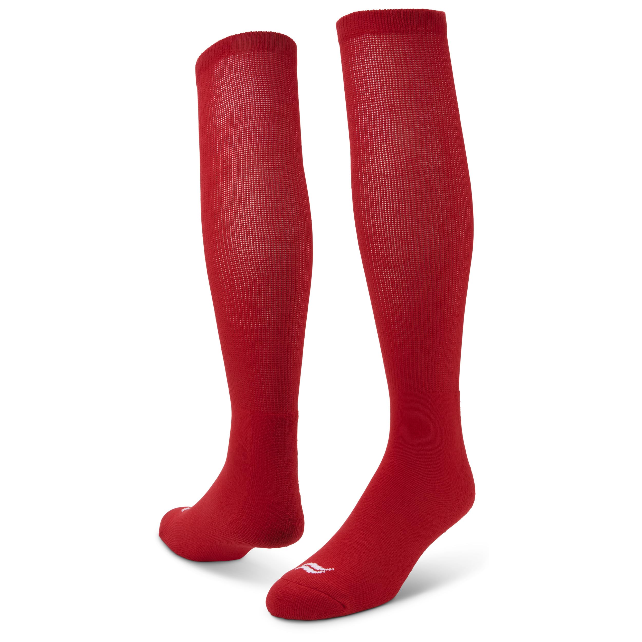 Sof Sole All Sport Calcetines de rendimiento atlético del equipo sobre la pantorrilla (2 pares), grande, rojo