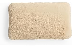 UnHide Squish Lumbar Pillow - Faux Fur Pillow - Extra Soft Throw Pillow - Rectangular Shaped, Polyester Fill - Machine Washable - Perfect for Living Room Or Bedroom - 10” x 18” - Beige Bear