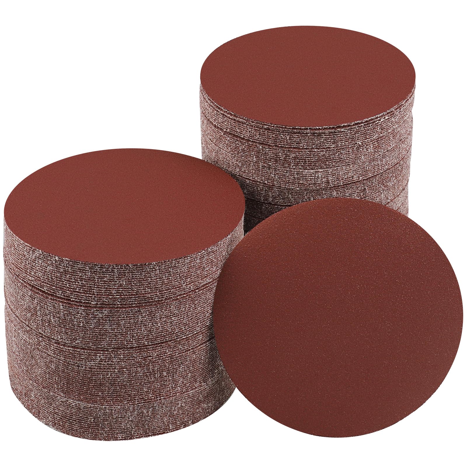 Sruhrak 100 Pcs 125mm Sanding Pads 220 Grit, 5 In Round No-Hole Sanding Discs Hook and Loop Sandpaper for Random Orbital Sanders