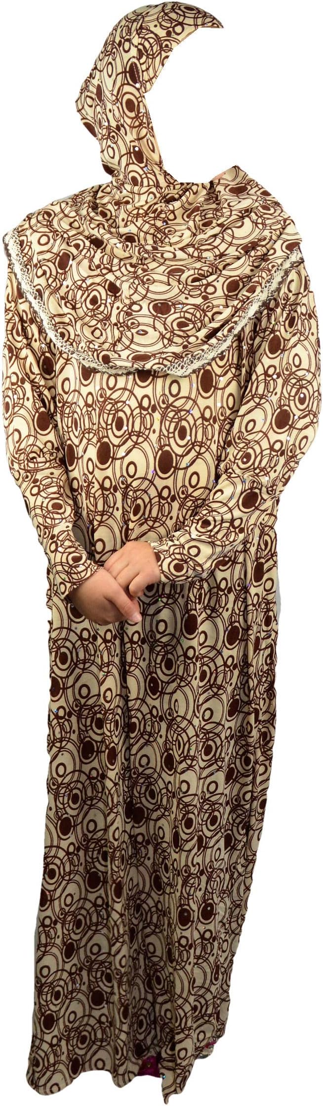 Kids Prayer Dress One Piece with Attached Headscarf Stretchy Lycra Ideal Everyday/Home/School/Travel/Mosque