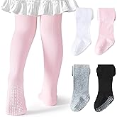 Coziwill Socks Baby Tights Non Slip Toddler Stockings Tights with Grippers Seamless Soft Cotton Knit Leggings Newborn