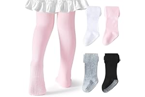 Coziwill Socks Baby Tights Non Slip Toddler Stockings Tights with Grippers Seamless Soft Cotton Knit Leggings Newborn