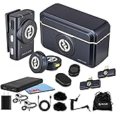 Hollyland Lark M2 Duo Wireless Lavalier Microphone System for Camera/iPhone/Android/Laptop 2-Person, 2.4GHz Clip-On Mic with Noise Cancellation 30Hr Battery for Video Recording and Streaming Bundle