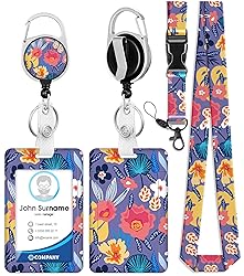 Plifal ID Badge Holder with Lanyard and Retractable