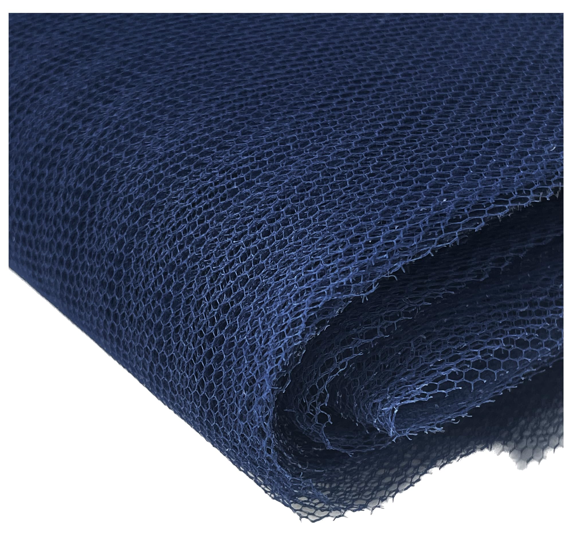 Sheer Dress Net Mesh Fabric Tutu Tulle Mesh Dancewear Stiff Flare Free Nylon Wedding Bridal Veil Material 150cm Wide (300 x 150cm / 118" x 60", Rich Navy)