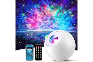 PIKOY Star Projector, 15 Sounds & 15 Colors & Bluetooth Speaker, Galaxy Light Projector for Bedroom, Star Lights for Ceiling Projector, Kids Night Light