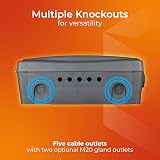 Masterplug Weatherproof Outdoor 4 Socket Extension Box 10m Lead IP54 Dark Grey view 4