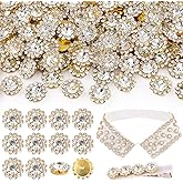 150 PCS 12 MM Sew on Rhinestones for Bedazzling,White Crystal Glass Flatback Rhinestones for Crafting,Big Gems with Metal Base, Large Rhinestone for Clothes Shoes Thanksgiving Gift Christmas Decor