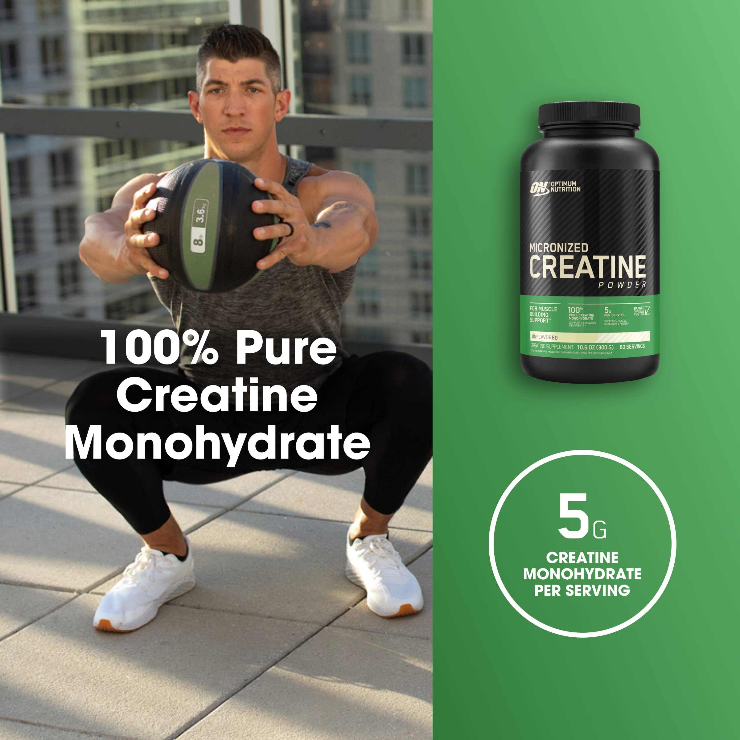 Muscle Milk Pro Series Protein Powder Supplement,Knockout Chocolate & Optimum Nutrition Micronized Creatine Monohydrate Powder, Unflavored, Keto Friendly, 60 Servings (Packaging May Vary)
