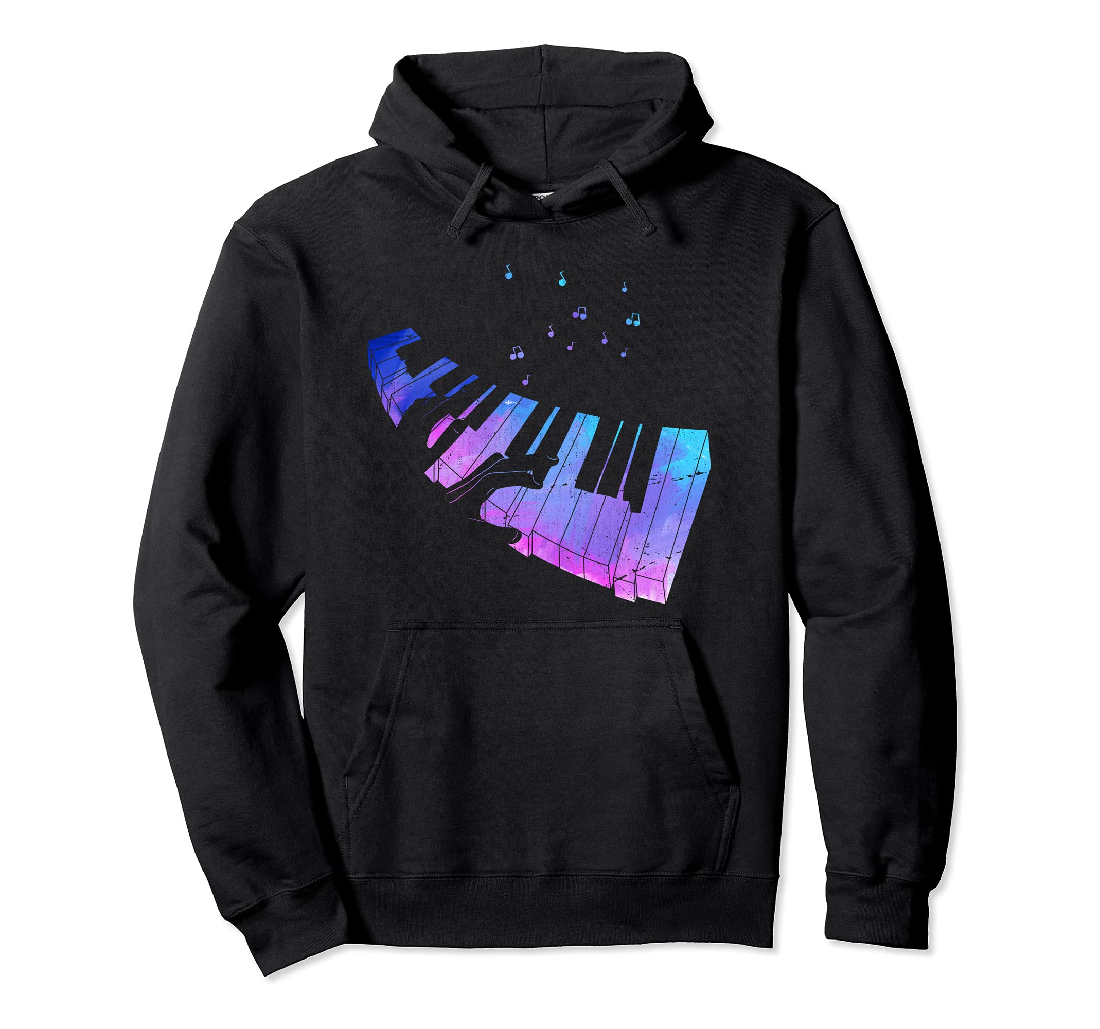 Classical Music Notes Pianist Colorful Piano Keyboard Piano Pullover Hoodie