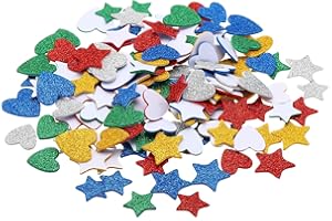 PATIKIL Foam Stickers, 150Pcs EVA Self Adhesive Glitters Foam Shape Sticker Craft Supplies for Scrapbook Card DIY Making Home
