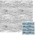 LANGFON Retro Style Ocean Waves Background Clear Stamps for Card Making Decoration DIY Scrapbooking, Sea Waves Background Silicone Transparent Seal Stamps for Embossing Album Decor Craft.
