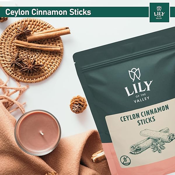 LILY OF THE VALLEY CEYLON CINNAMON POWDER – GROUND CINNAMON IDEAL FOR BAKING & COOKING – EXQUISITE FLAVOR AND AROMA – KETO FRIENDLY – VEGAN & GLUTEN-FREE – PACKED IN RESEALABLE POUCH (16OZ, 453G)