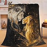 Citari Lion King Blanket Lion and Lioness Decor Throw Blanket Gifts for Girls Boys Super Warm Soft Plush Lightweight Fleece Flannel Winter Couch Bedding Blankets for Kids Adults Women Men 50"X40"