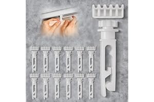 Mabor 12 Set Vertical Blinds Replacement Stem and Gear, White Vertical Blind Stems Repair Kit Use for Headrail, Curtain Accessories