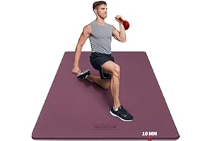 GymCope Extra Large Exercise Mat, 10'x6'/9'x6'/8'x6'/7'x5'/6'x4' (8mm/10mm) Thick Workout Mat for Home Gym Flooring, Garage, Shoe-Friendly, High-Density, MMA, HIIT, Weight Lifting, Cardio&Strength