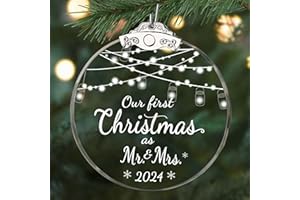 OLICARD Wedding Gifts for Couples 2024, First Christmas Married Ornaments, Future Mr and Mrs Gifts, Wedding Gifts, 1st Just Married Bridal Shower Gifts for Bride to Be, Newlyweds