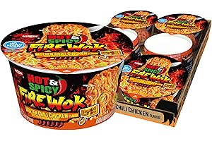 Nissin Hot & Spicy Fire Wok, Molten Chili Chicken, 4.37 Ounce (Pack of 6)