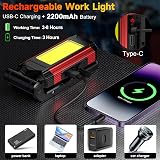 Daphomeu Rechargeable COB Work Light 2 Pack Magnetic Rotatable Base IPX6 view 6