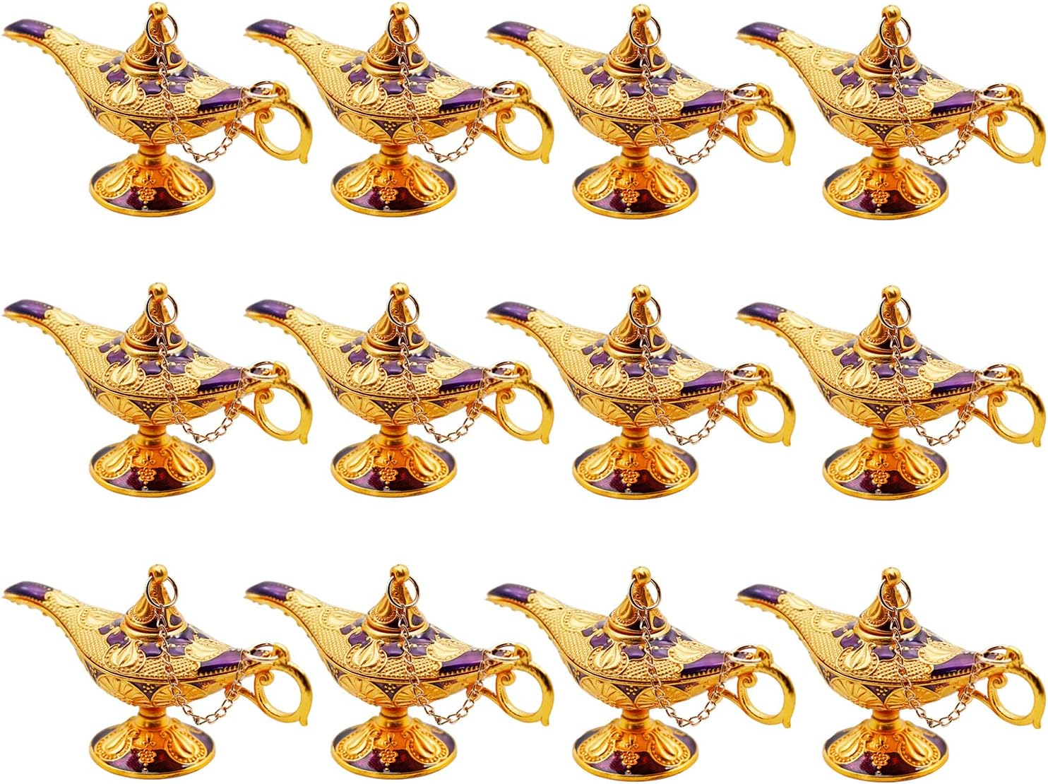 Oil Lamps & Accessories - Hsiwto Pack of 12 Aladdin Magic Genie Lamps - Classic Vintage Magic Genie Light Costume Lamp for Home Wedding Table Decoration, Tiny Size, Purple