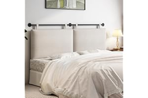 BSHOMGI Headboards Queen Size Bed Headboard Wall Mounted Headboards for Bed with Linen Upholstery Cabeceras De Cama Hanging Headboard for Bedroom (Beige, Queen)