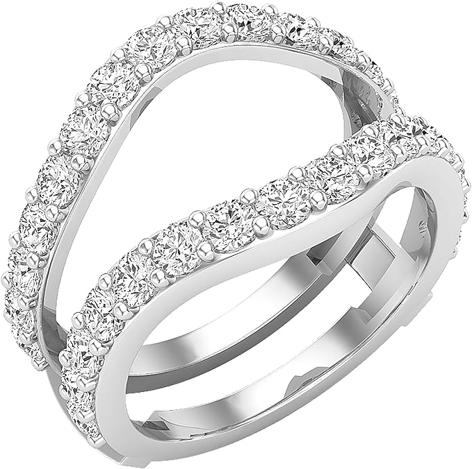 Orecchini A Cuore In Oro Bianco 10K Con Diamanti Bianchi Naturali | 0.55 Cttw, Colore F-G-H, Purezza SI-I - 2