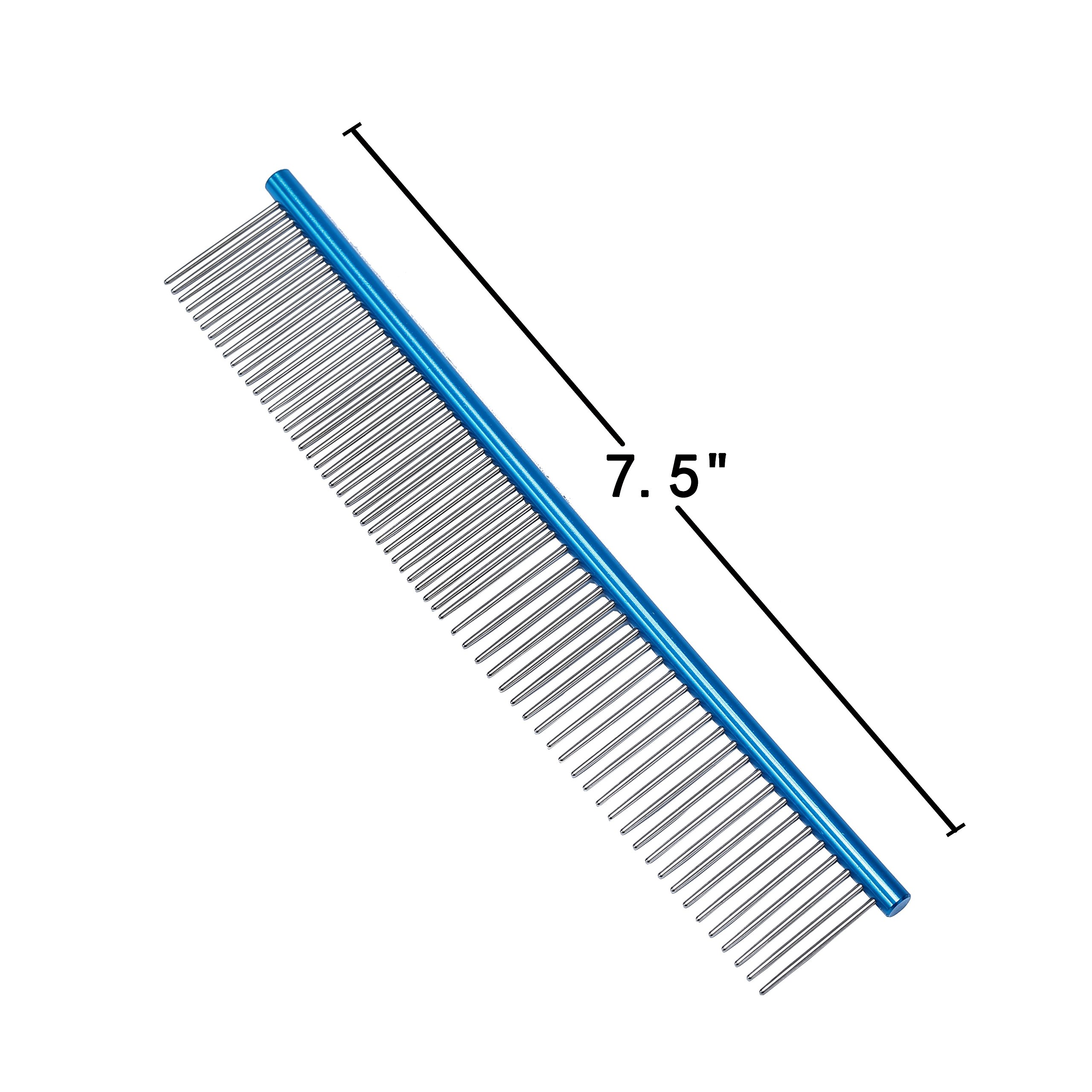 Stainless Steel Dog Comb-Grooming Comb For Dogs, Cats and Other Pets, Great Shedding Tool（GREEN)