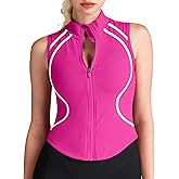 colorskin Vest Sleeveless Jacket zip up workout top workout tops for women zip up tank top running vest