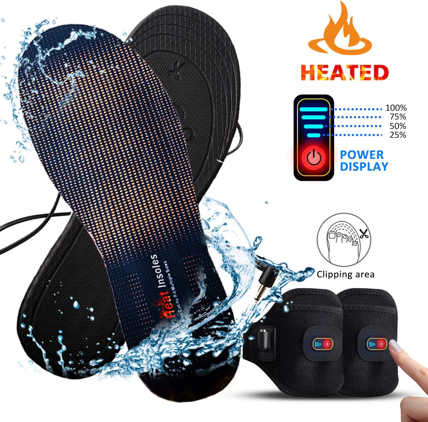 Heated Insole,Refial Electric Heated Insole with Battery