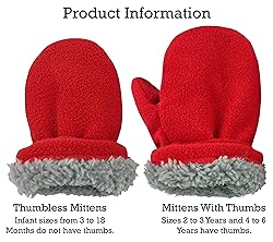 N'Ice Caps Baby Toddler Mittens Kids 2 Pairs Fleece