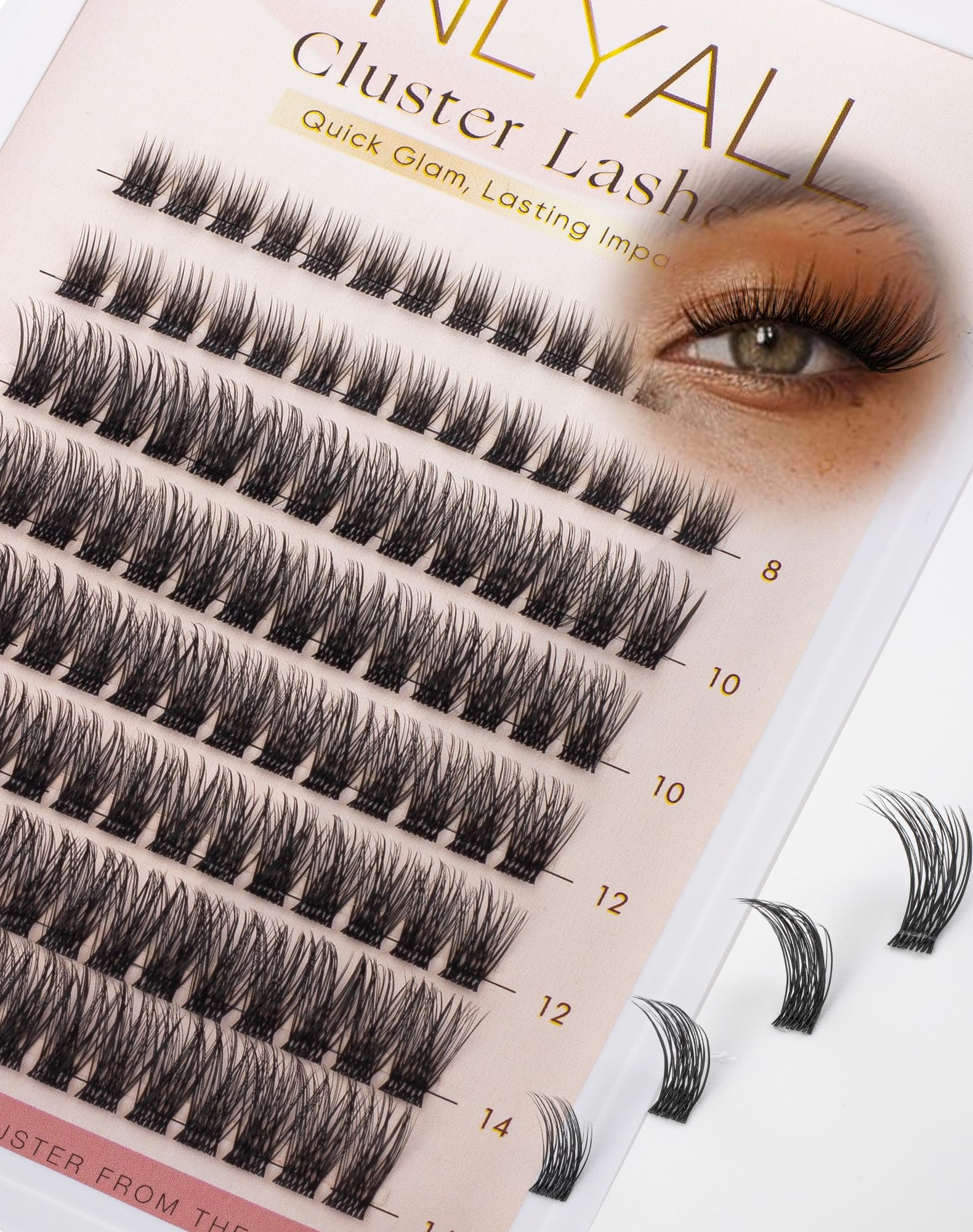 Individual Lashes Cluster Eyelashes Wispy Eyelash Extensions Fake Fluffy Onlyall DIY At Home Clusters Lash (8-14mm Mixed) G04 — image 1