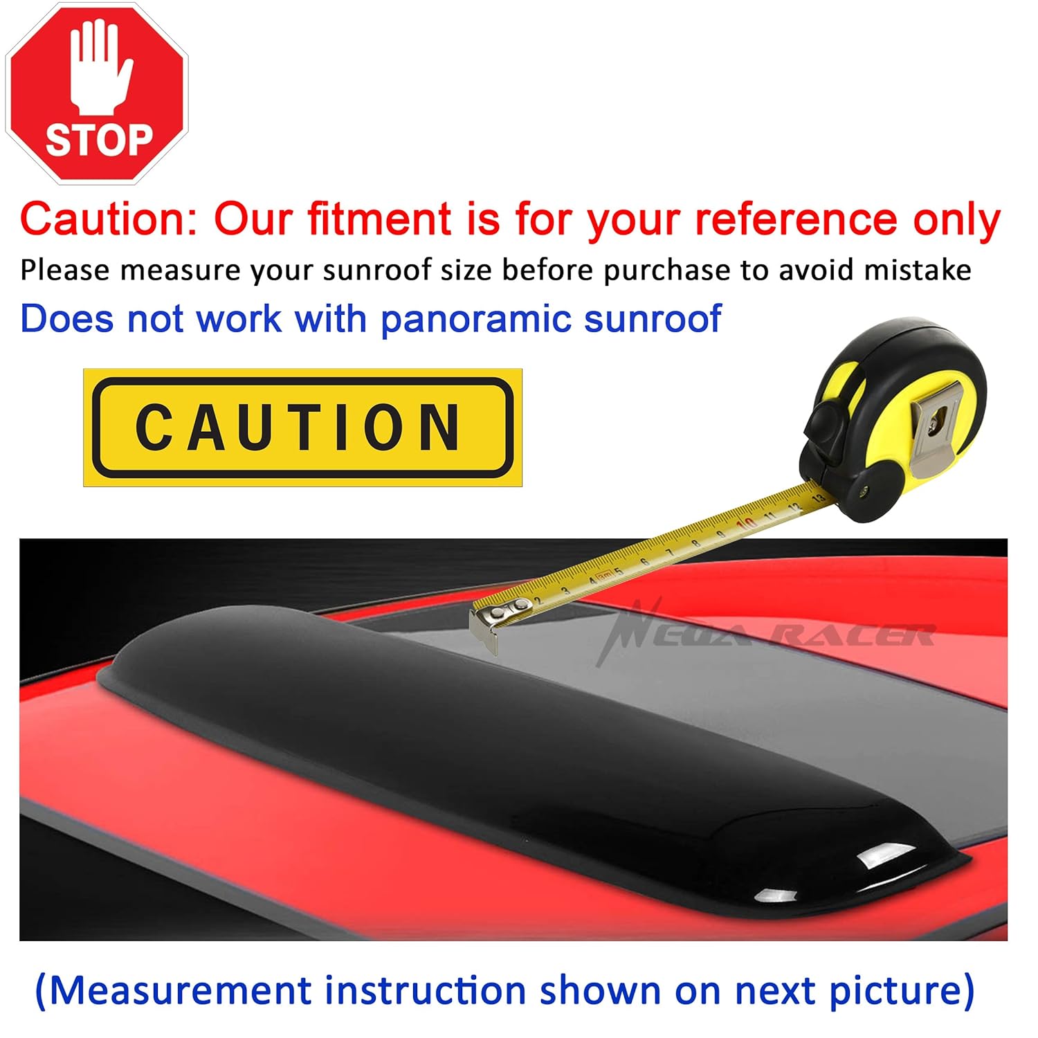 1062 mm JDM Style Sun/Moon Roof Sunroof Moonroof Shade Guard Dark Smoke